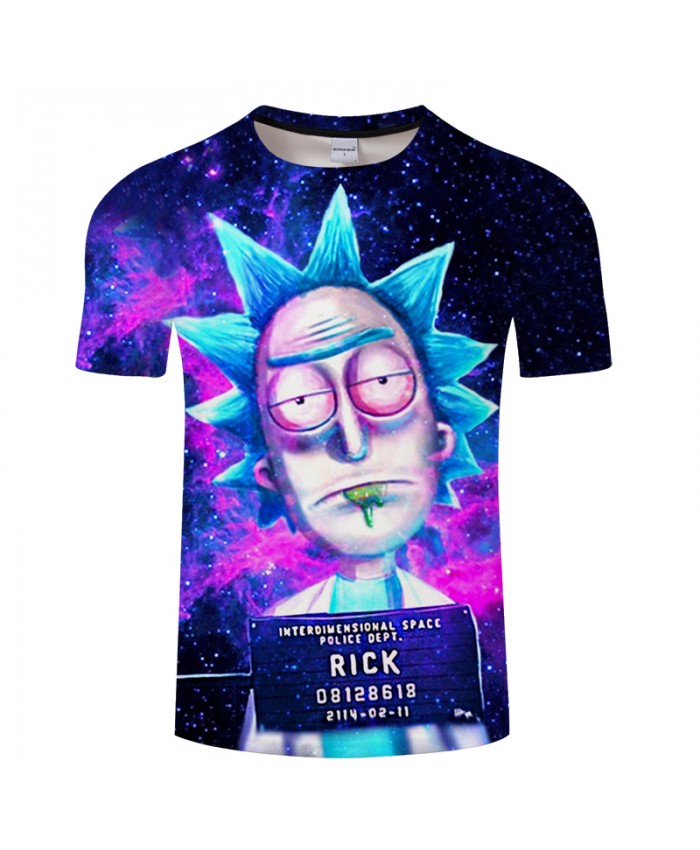 Galaxy Space&Rick Digital 3D Print t shirt Men Women tshirts Summer Anime Short Sleeve O-neck Tops&Tees Drop Ship