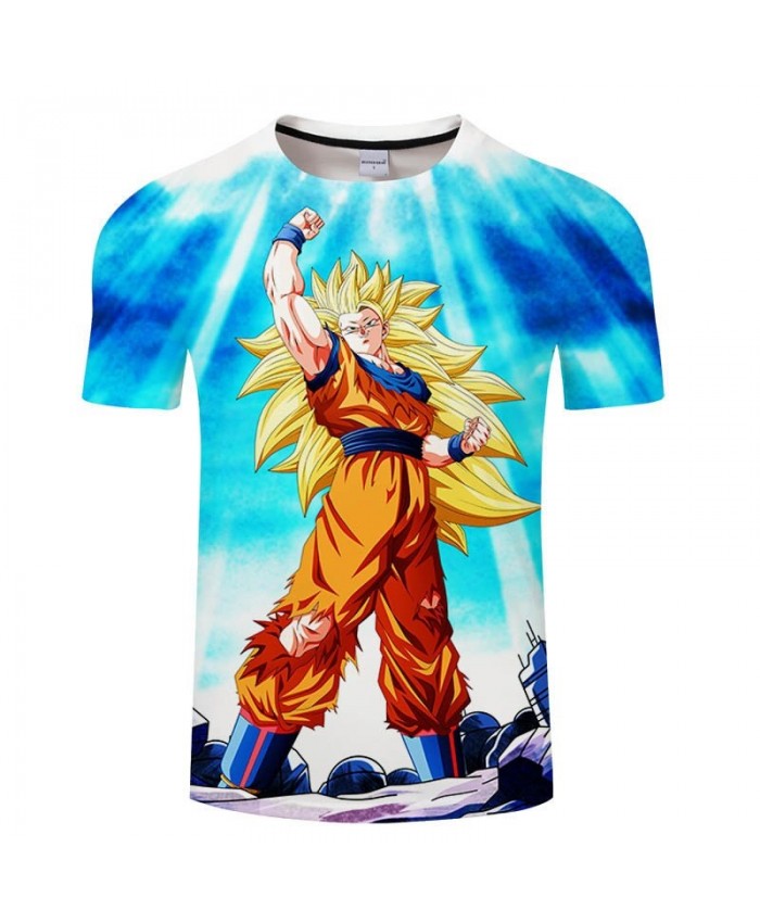 Gathering Heaven Energy Cartoon Goku Dragon Ball 3D Print Men tshirt Casual Summer Short Sleeve Male Drop Ship