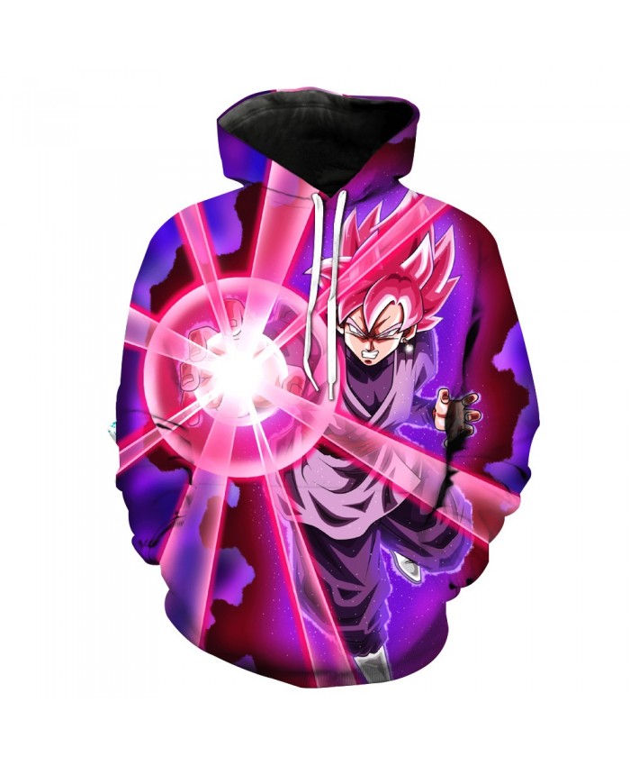 Goku Black Rose Ataque 3D Sweatshirts Men Skateboarding Hoodies Sports Pullovers Dragon Ball Z Goku Super Saiyan Hooded Tops