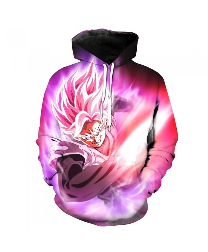 Goku Black Rose Ataque 3D Sweatshirts Men Skateboarding Hoodies Sports Pullovers Dragon Ball Z Goku Super Saiyan Hooded Tops A