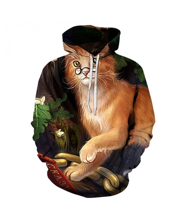 Golden Cat Hair 3D Printed Mens Pullover Sweatshirt Pullover Casual Hoodie Men Streetwear Sweatshirt Clothes Hoodie