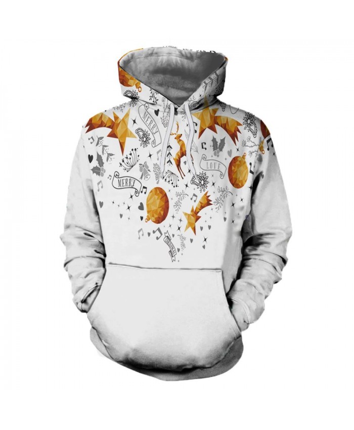 Golden Gift Christmas Hoodies 3D Sweatshirts Men Women Hoodie Print Couple Tracksuit Hooded Hoody Clothing