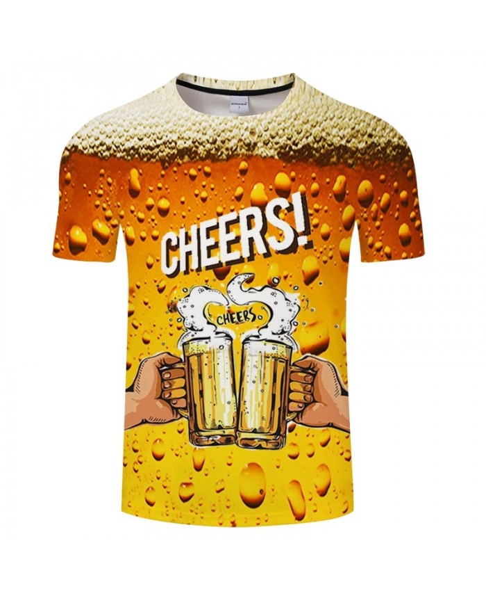 Golden Yellow Bubble Beer 3D Print Men tshirt Crossfit Shirt Casual Summer Short Sleeve Male tshirt Brand Men O-neck