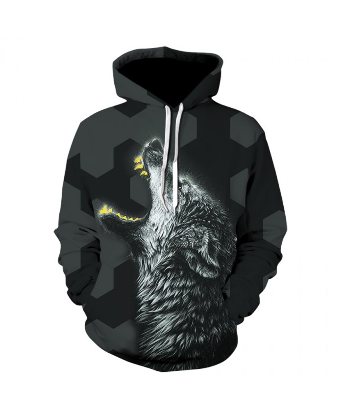 Golden tooth wolf Hoodies Hoodie Men Women Hip Hop Autumn Winter Hoody Tops Casual Brand 3D Wolf Hoodie Sweatshirt Dropship