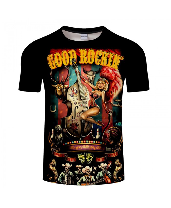 Good Rockin 3D Printed T shirts Men T-shirts Brand Tops Tee Streetwear Summer Short Sleeve tshirt O-neck Drop Ship