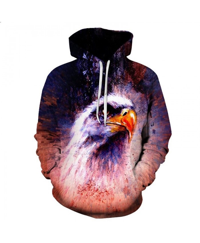 Graffiti American Element Eagle Print Fashion Hooded Pullover Casual Hoodie Autumn Tracksuit Pullover Hooded Sweatshirt