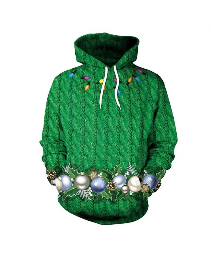 Green Christmas Wreath Christmas Sweater Unisex Men Women Vacation Santa Elf Pullover Funny Sweaters Tops Autumn Winter Clothing