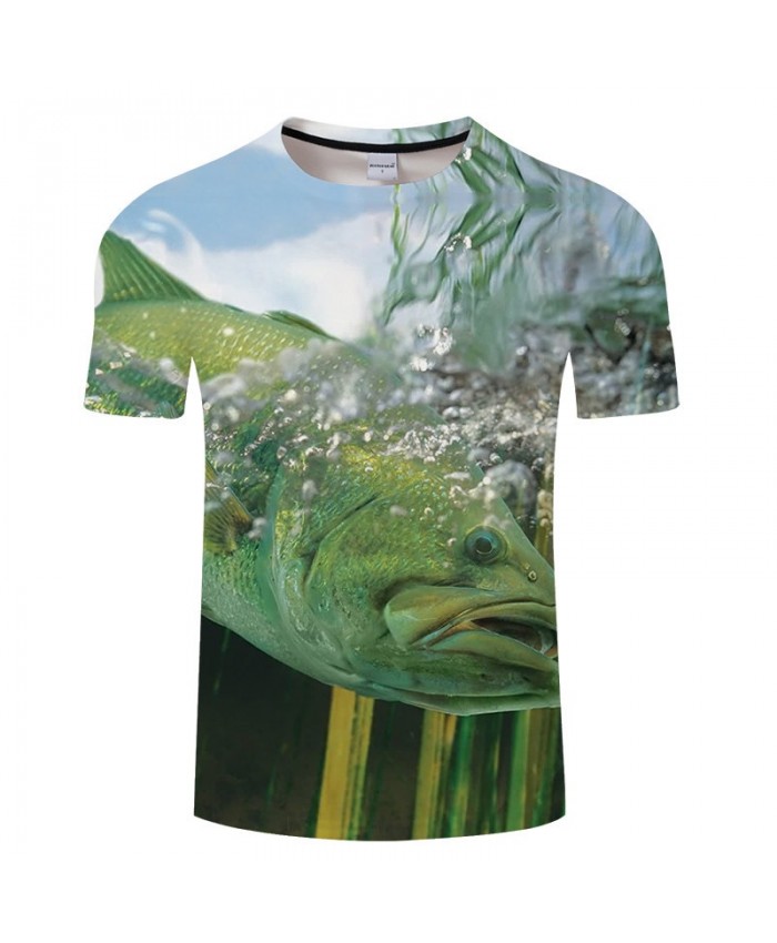 Green Fish 3D Print T Shirt Men tshirt Summer Fitness Casual Slim 2021 New Short Sleeve O-neck Tops&Tee Drop Ship