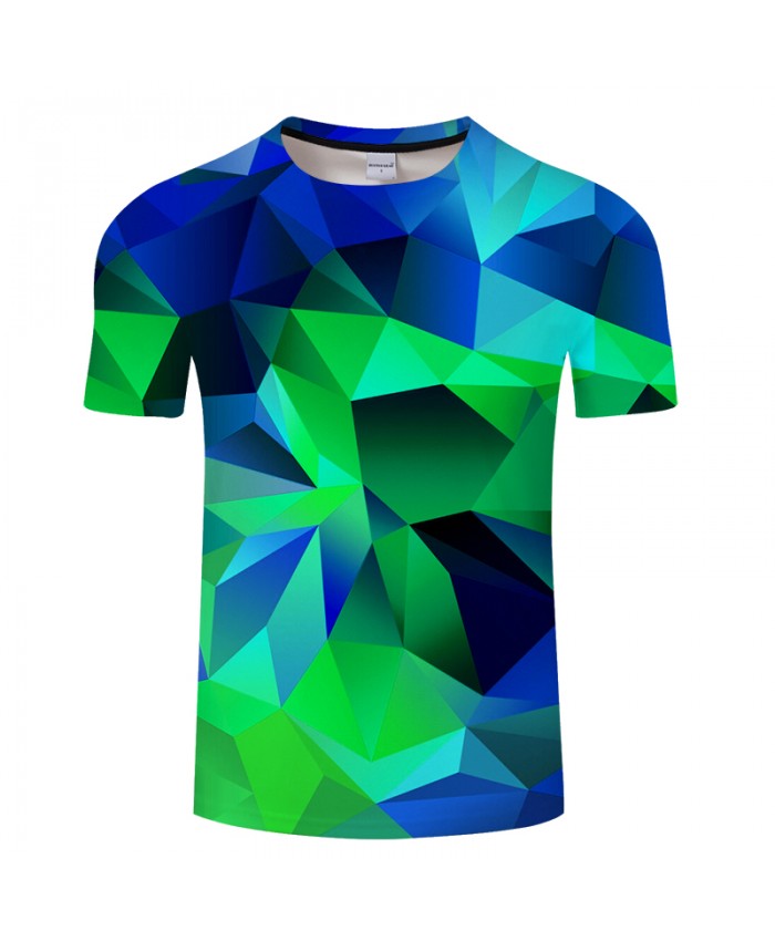 Green Geometry 3D Print t shirt Men Women tshirt Summer Casual Short Sleeve Boy Tops&Tees T-Shirt Streetwear DropShip