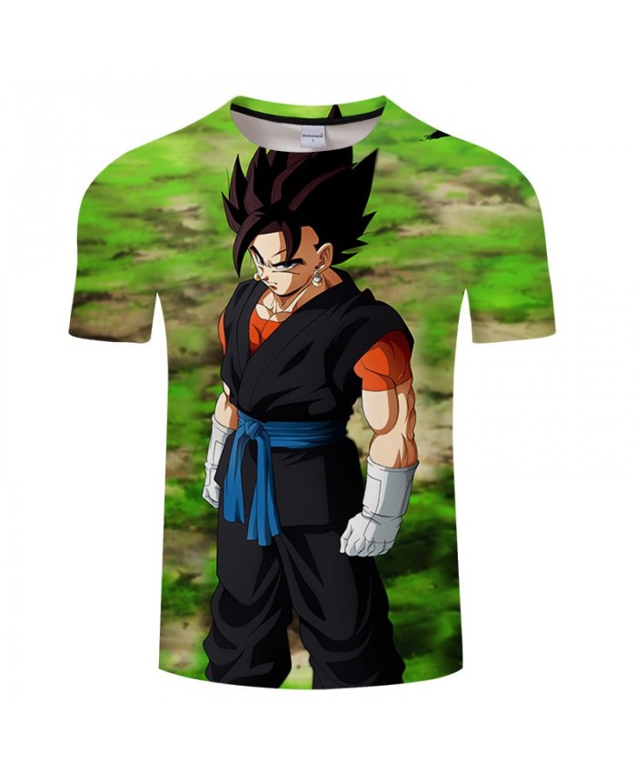 Green Grass Cartoon Goku Dragon Ball 3D Print Men tshirt Anime 2021 New Casual Short Sleeve Male Quick Dry Drop Ship