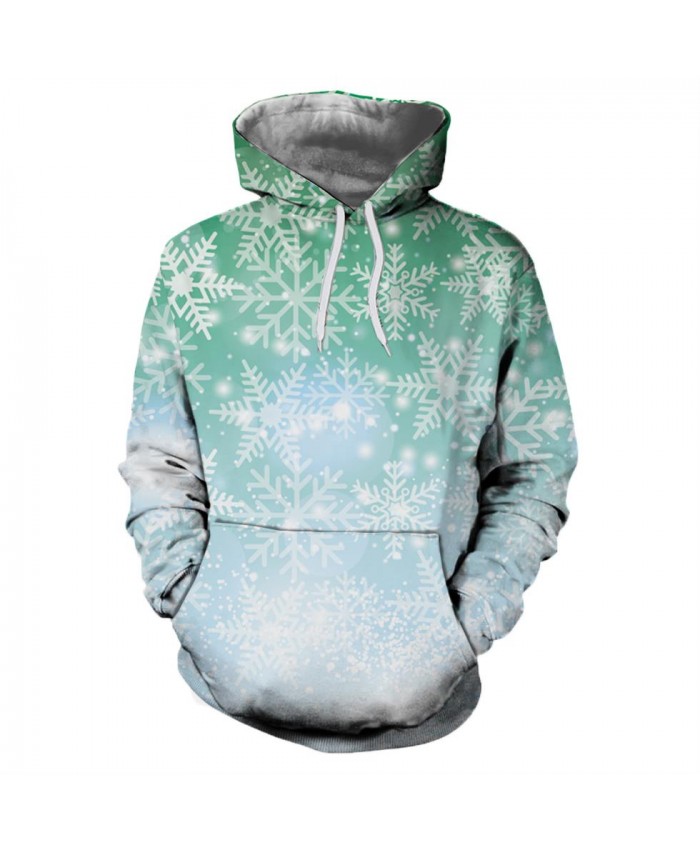 Green Snowflake Christmas Hoodies 3D Sweatshirts Men Women Hoodie Print Couple Tracksuit Hooded Hoody Clothing