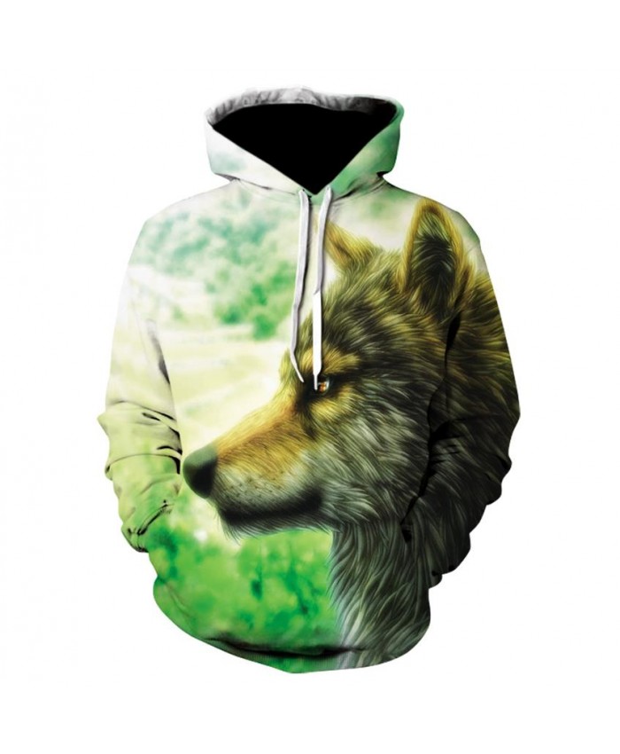 Green Wolf Hoodies Hoodie Men Women Hip Hop Autumn Winter Hoody Tops Casual Brand 3D Wolf Hoodie Sweatshirt Dropship
