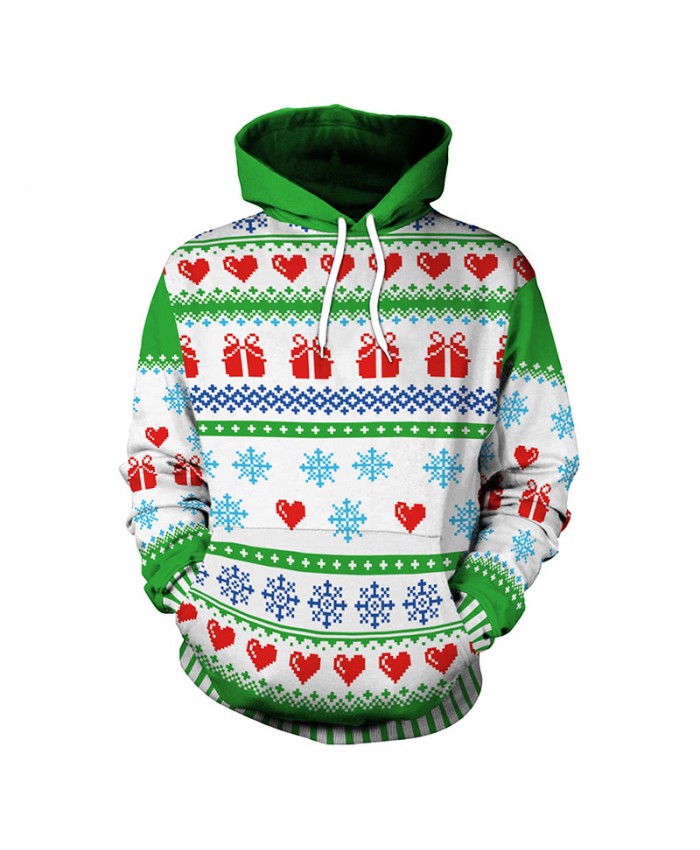 Green and White Christmas Presents Wreath Christmas Sweater Unisex Vacation Santa Elf Pullover Funny Sweaters Tops Autumn Winter Clothing