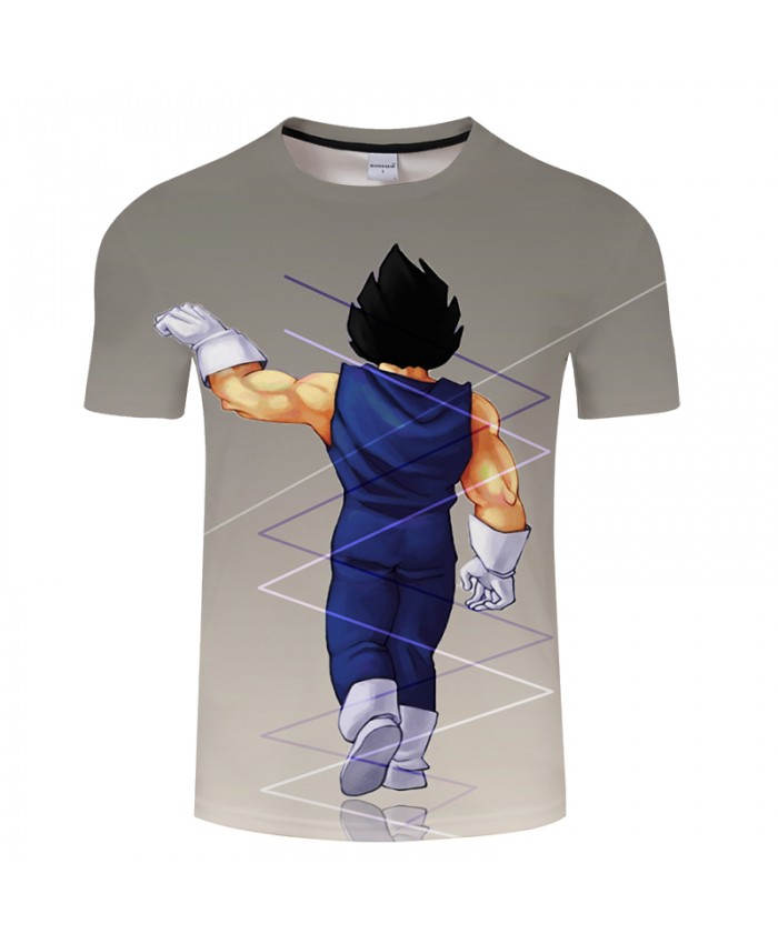 Grey 3D Print Summer Anime ShortSleeve Streetwear Top&Tee Tshirts Short Sleeve 2021 Dragon Ball Vegeta Drop Ship