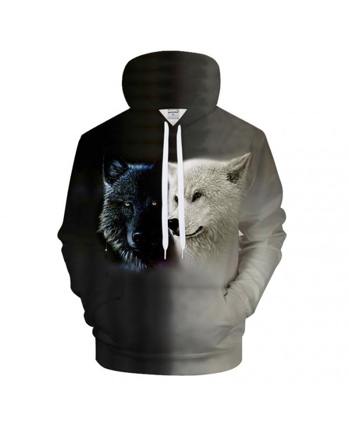 Grey Hoodies Wolf Sweatshirts Men Women 3D Hoody Casual Tracksuit Streetwear Pullover Harajuku Coat Print Drop Ship
