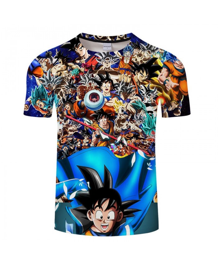 Group Cartoon Goku Dragon Ball 3D Print Men tshirt Anime Casual Loose ...