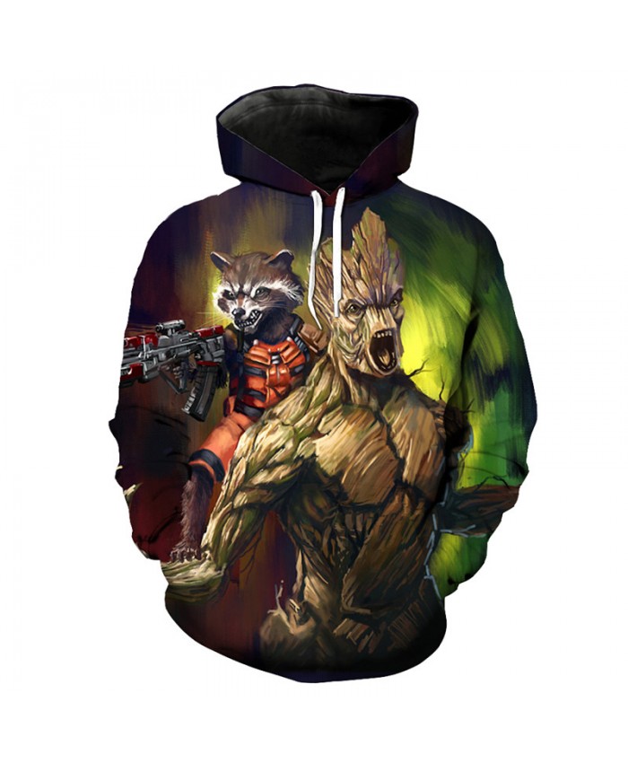 Guardians of the Galaxy Groot Rocket Raccoon Fashion Streetwear 3D Sweatshirt Sportwear A
