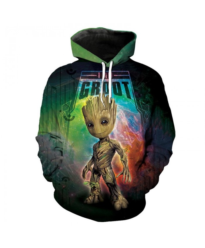 Guardians of the Galaxy Groot Rocket Raccoon Fashion Streetwear 3D Sweatshirt Sportwear D