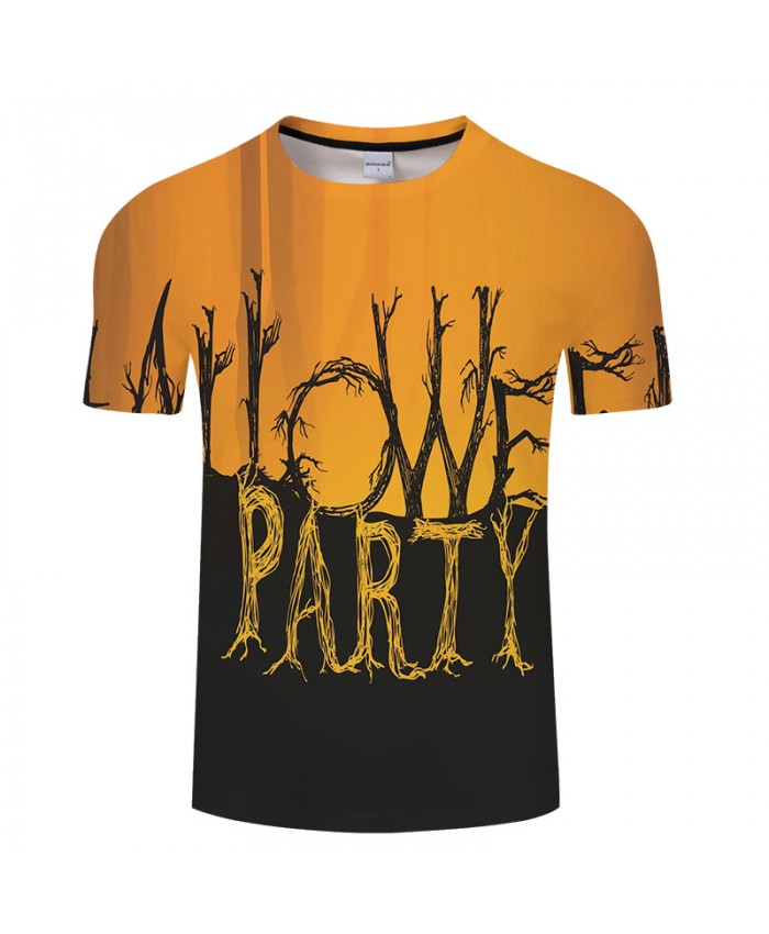Halloween Letter 3D Print T shirts Men T-shirts Brand Top Tee Streetwear Summer Short Sleeve tshirt O-neck Drop Ship