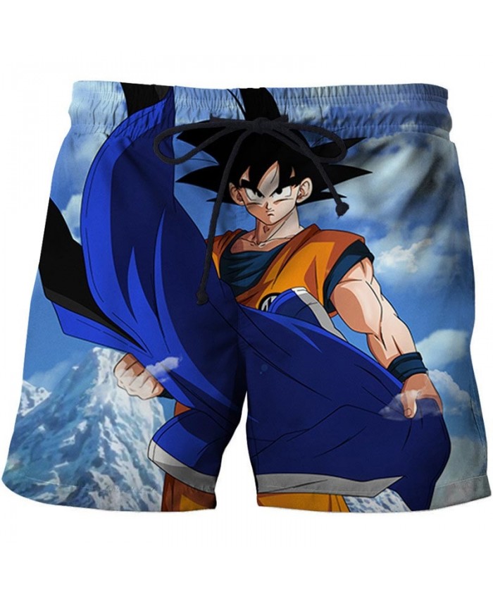 Hand Cloak Dragon Ball Men Anime 3D Stone Printed Beach Short Casual Male Summer Quick Drying Breathable Board Short