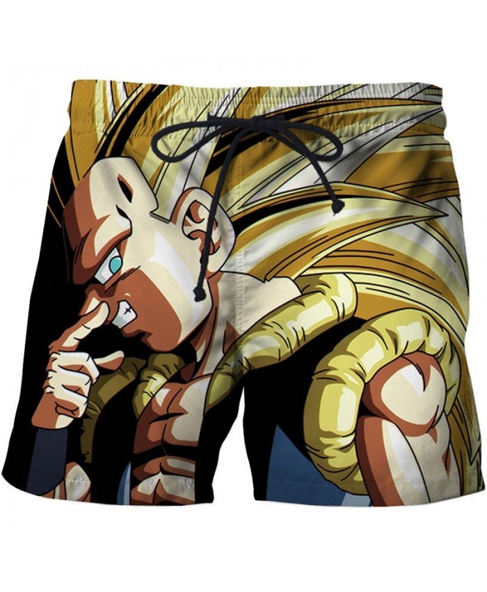 Hand Covering The Nose Dragon Ball Men Anime 3D Stone Printed Beach Shorts Male Quick Drying Casual Board Shorts