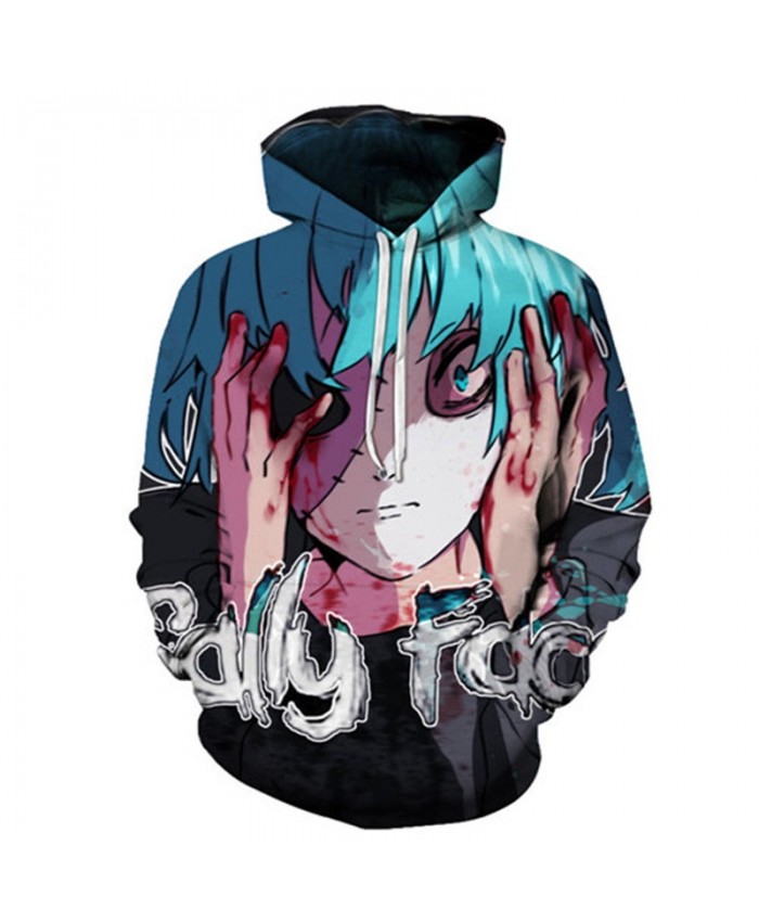 Hand Full Of Blood Sally Face 3D Printed Mens Pullover Sweatshirt Clothing for Men Custom Pullover Hoodie Streetwear
