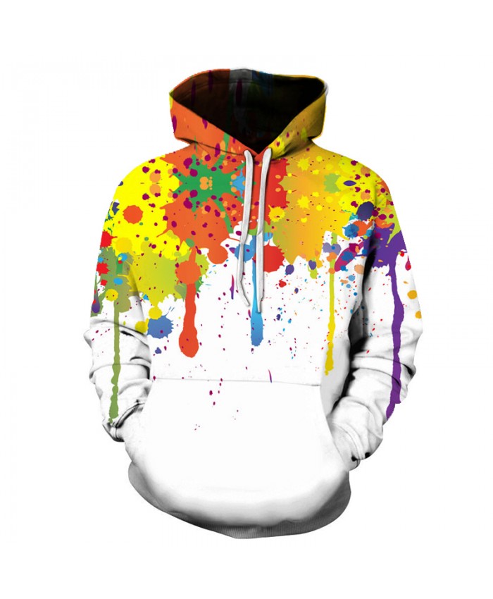 Harajuku 3D Printed watercolor Graffiti Men Hoodie Sweatshirts Full Sleeve With Pocket Sportswear Loose Casual Tracksuirts