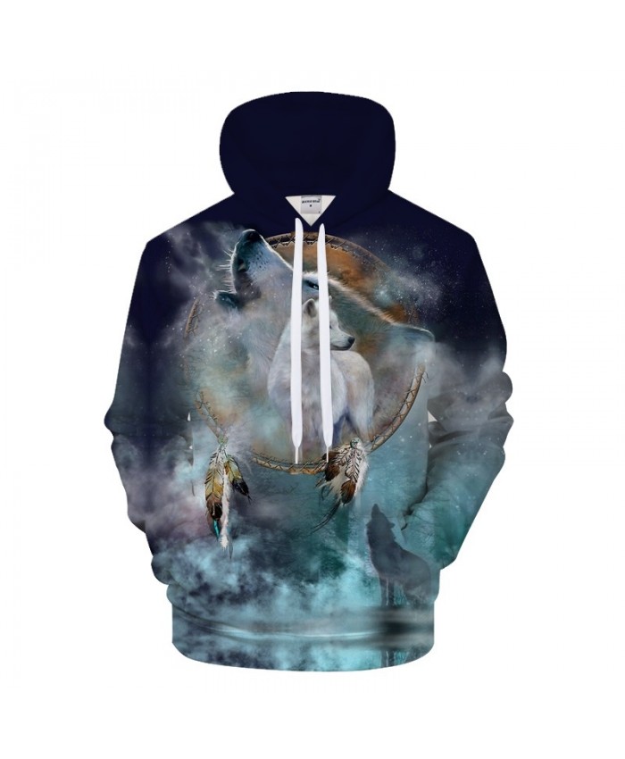 Harajuku Hoodies Men Sweatshirt 3D Wolf Hoody Streatwear Tracksuit Funny Pullover Brand 6XL Winter Wolf Print Dropship