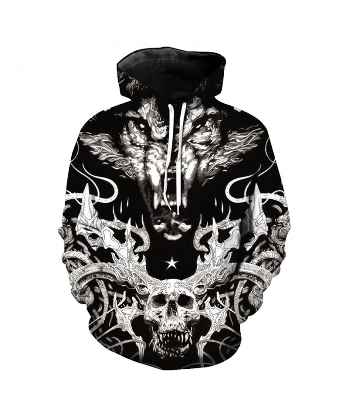 Hell Messenger Dead Warrior Roar Wolf Cool Hooded Sweatshirt Hot Selling Hoodies Autumn Pullover Men Women Casual Pullover Sportswear