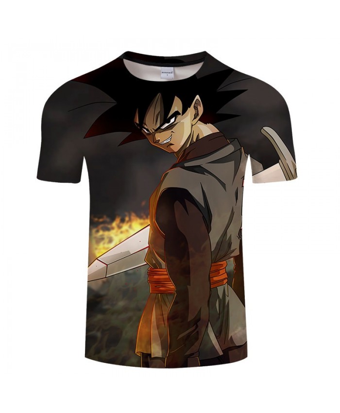 Holding A Sword Cartoon Goku Dragon Ball 3D Print Men tshirt Anime Summer Casual Short Sleeve Male O-neck Drop Ship