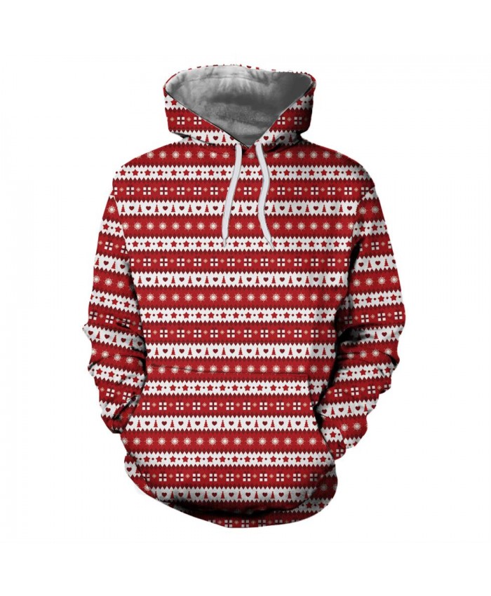 Bright Christmas Tree Men Women 3D Red Sweatshirts Hoodies Funny Santa ...