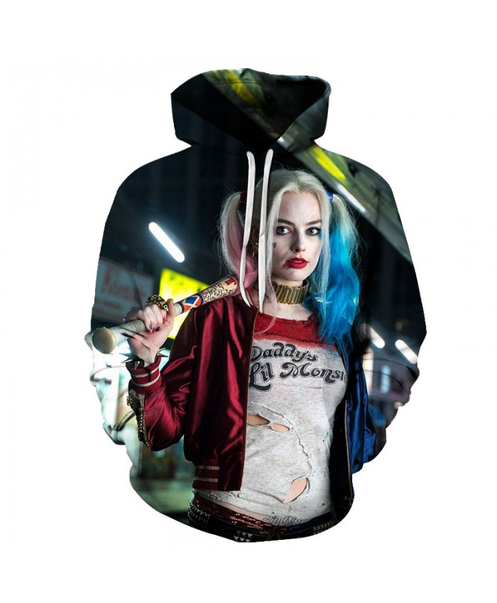 Hot Sale Men Women fashion Sweatshirt Suicide Squad Harley Quinn Costumes Hoodies 2021 Novelty 3D Hooded sweatshirts The jacket