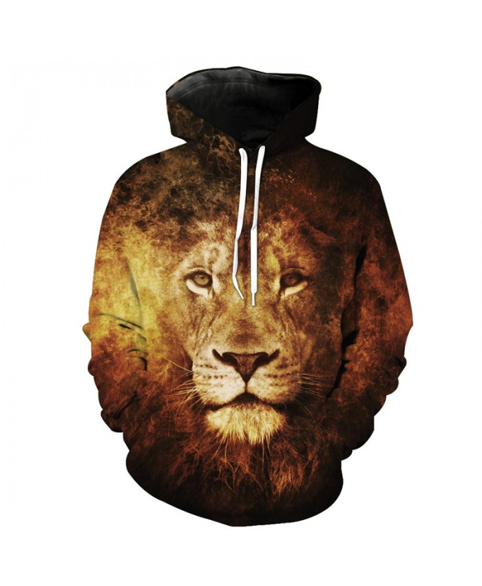 Hot Selling Personality Flame Lion Printing Fashion Hoodied Sweatshirt Casual Hoodie Autumn Tracksuit Pullover Hooded Sweatshirt