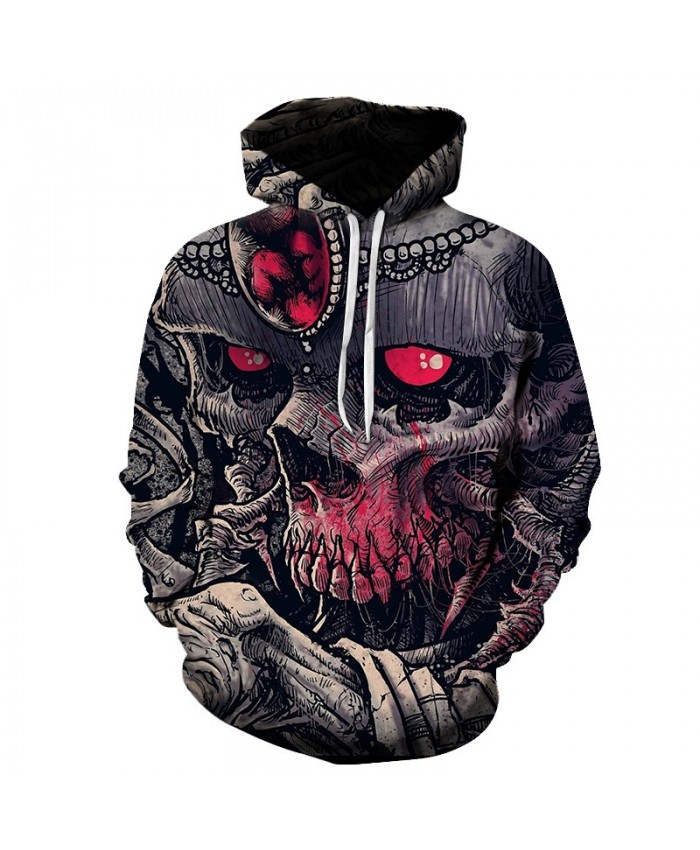 Hot sale Skull red eyes print Autumn Bodybuilding Hoodies Sweatshirts Gyms Clothes Tracksuit Pullover Jacket Long sleeves Hoodie