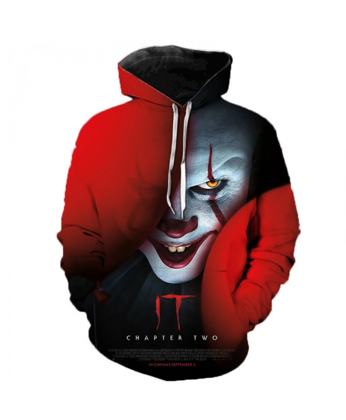IT Chapter Two 3D Printed Hoodie Sweatshirts Men Women Funny Clown Thriller Movie Pullover Hip Hop Casual Oversized Hoodies