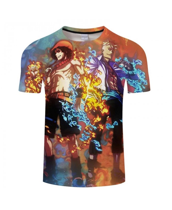 Ice And Fire One Piece 3D Print Men tshirt Crossfit Shirt Casual Summer Short Sleeve Male tshirt Brand Men Tops&Tee