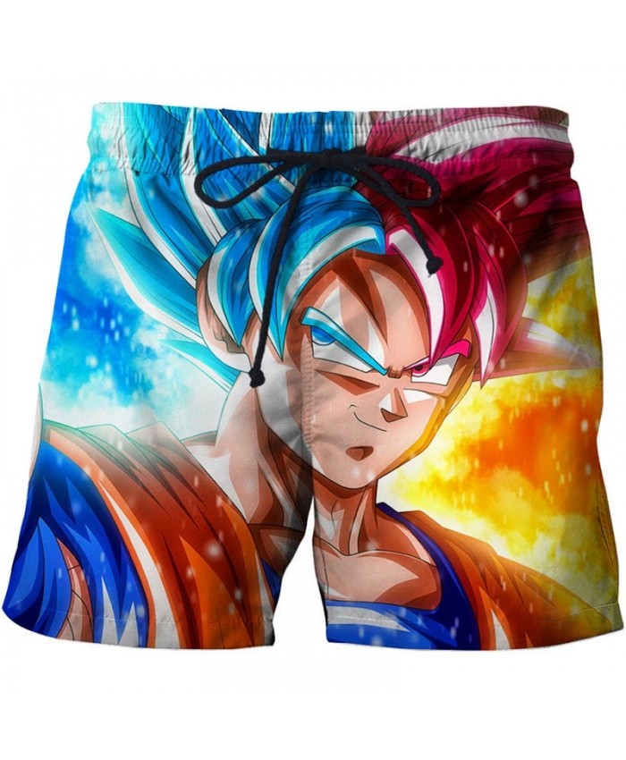 Ice Fire Relative Dragon Ball Men Anime 3D Stone Printed Beach Shorts Casual Male Quick Dry Breathable Board Shorts