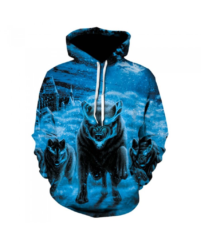 Ice and snow Wolf Hoodie Hoodies Men Women 2021 New Fashion Spring Autumn Pullover Sweatshirts Sweat Homme 3D Tracksuit