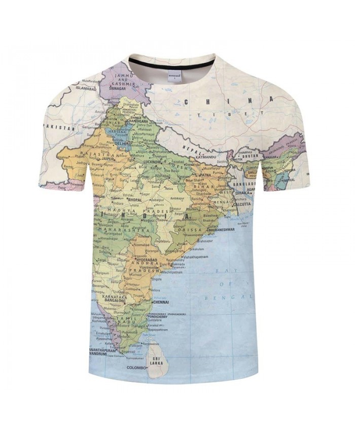 Interlaced Lines Map 3D Print Men tshirt Mens Shirt Casual Summer Short Sleeve Male tshirt Brand Round Neck Men