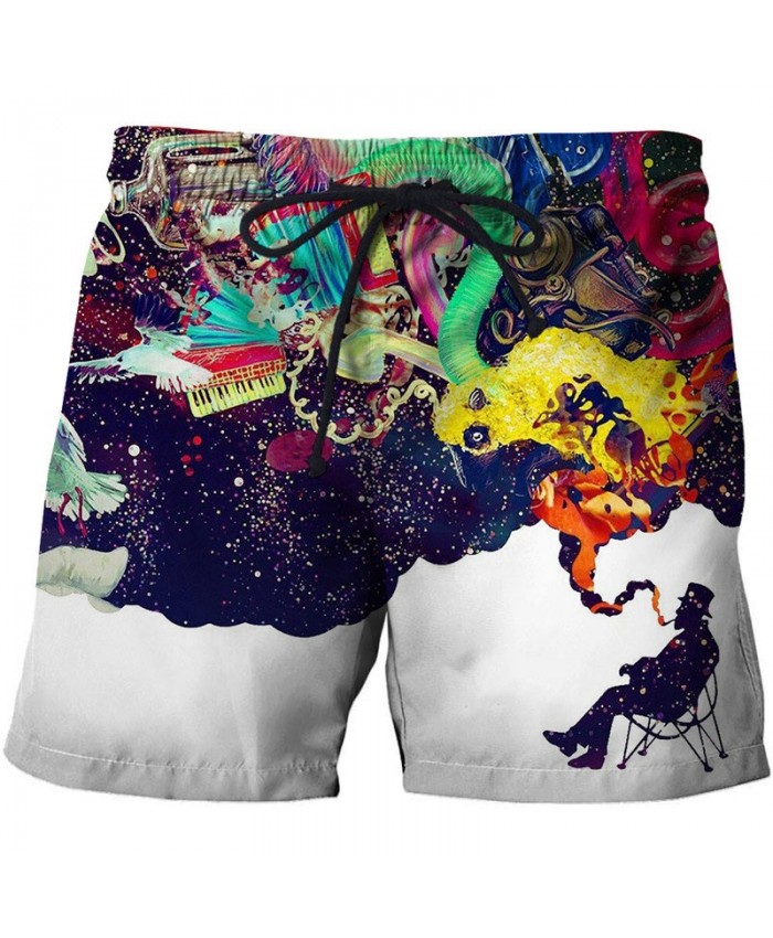 Intoxicated In Music Shape 3D Printed Men Board Shorts Elastic Waist Beach Short Summer Male Clothing Short Trousers