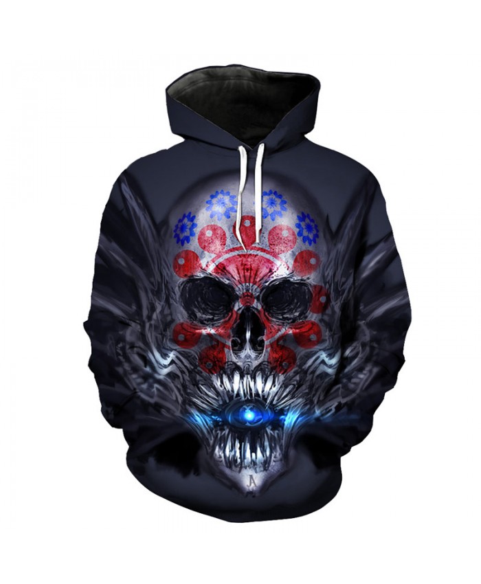 Jet Lightning Color Skull Fashion Men's Hooded Sweatshirt Latest Skull Series Sweatshirt Tracksuit Pullover Hooded Sweatshirt