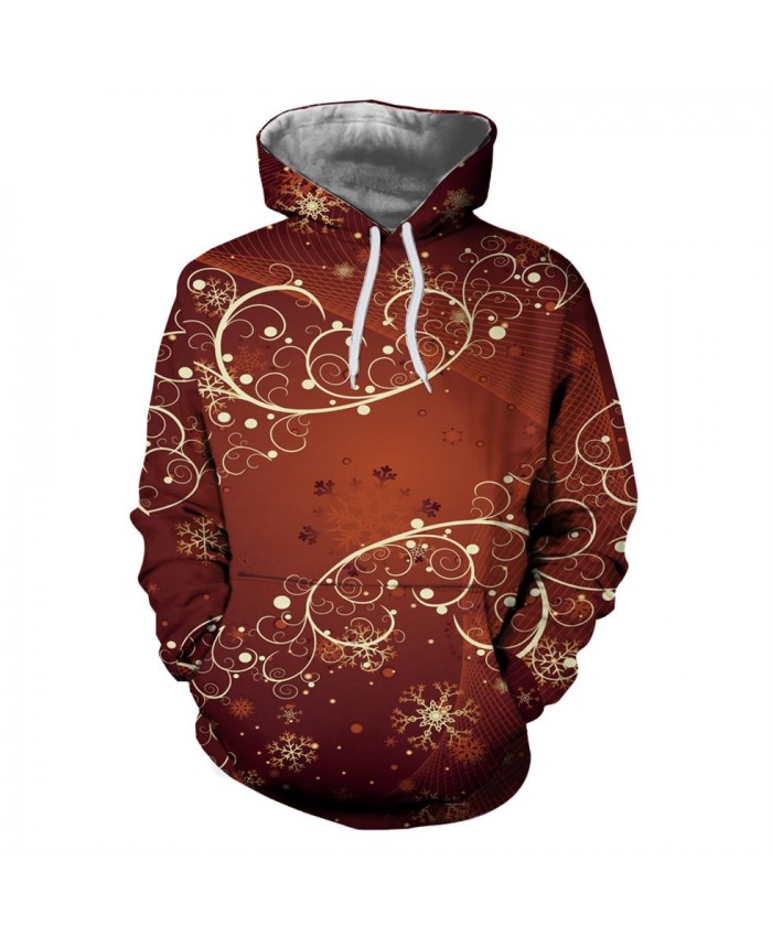 Lace Snowflake Pattern Christmas Hoodies 3D Sweatshirts Men Women Hoodie Print Couple Tracksuit Hooded Hoody Clothing