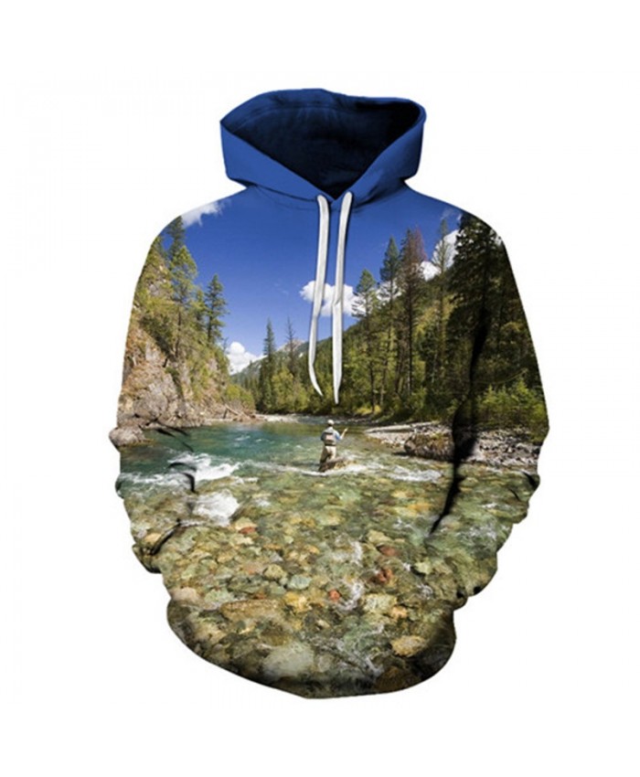Lake 3D Hoody Fish Hoodies Men Sweatshirts Anime Tracksuit Brand Pullover Streatwear Clothing Funny Coat Drop ship C