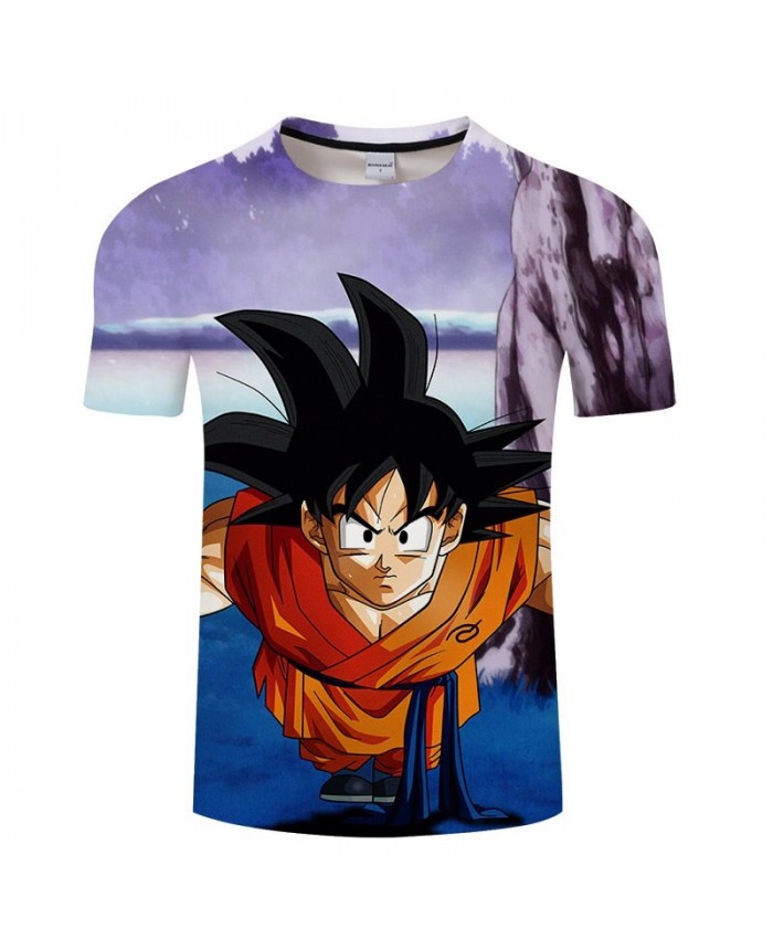Leaning Forward Cartoon Goku 3D Print Men Dragon Ball tshirt Anime Casual Summer Short Sleeve Male O-neck Drop Ship