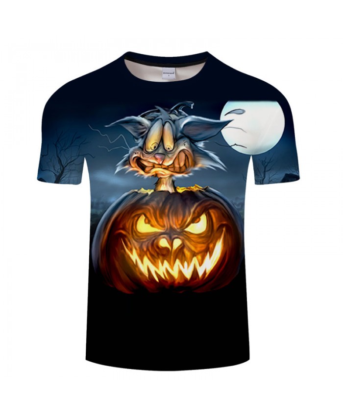 Light Pumpkin 3D Print T shirts Men T-shirts Brand Tops Tees Streetwear Summer Short Sleeve tshirt O-neck Drop Ship
