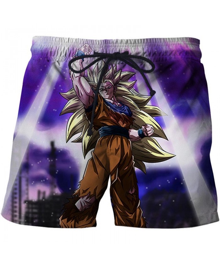 Lightning Dragon Ball Men Anime 3D Stone Printed Beach Short Casual Summer Male Quick Dry Breathable Board Short