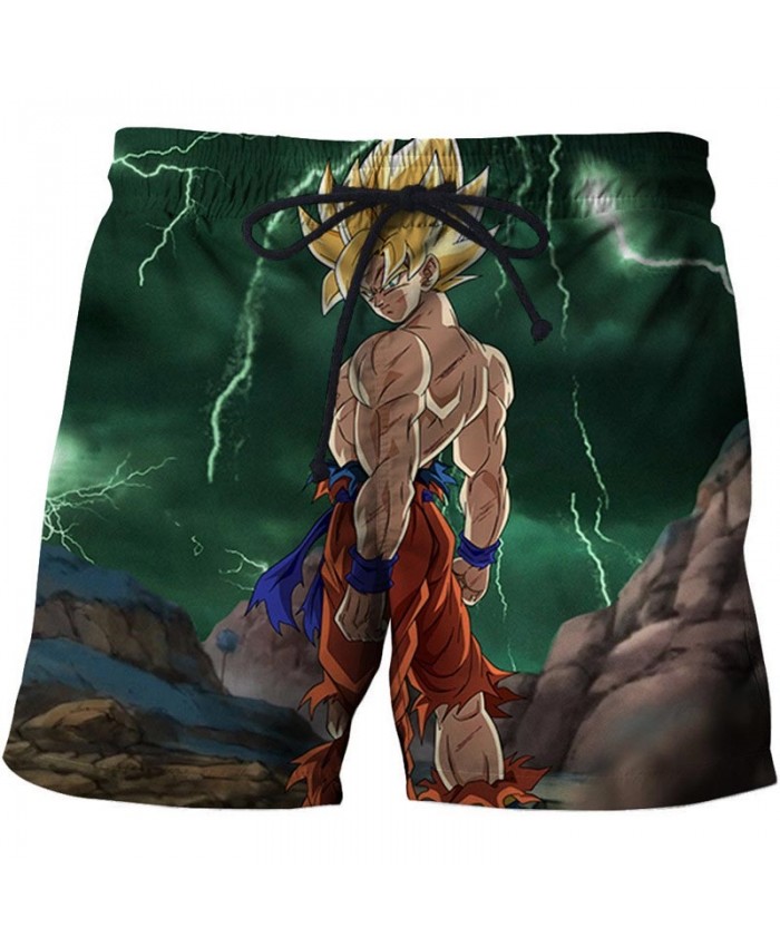 Lightning Dragon Ball Men Anime 3D Stone Printed Beach Shorts Casual Summer Male Quick Dry Breathable Board Shorts