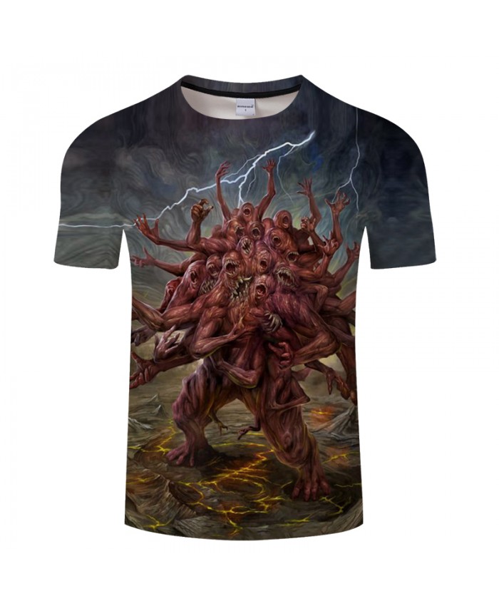 Lightning Monster 3D T shirts Men T-shirts Brand Tops Tee Streetwear Summer Short Sleeve tshirt O-neck Drop Ship
