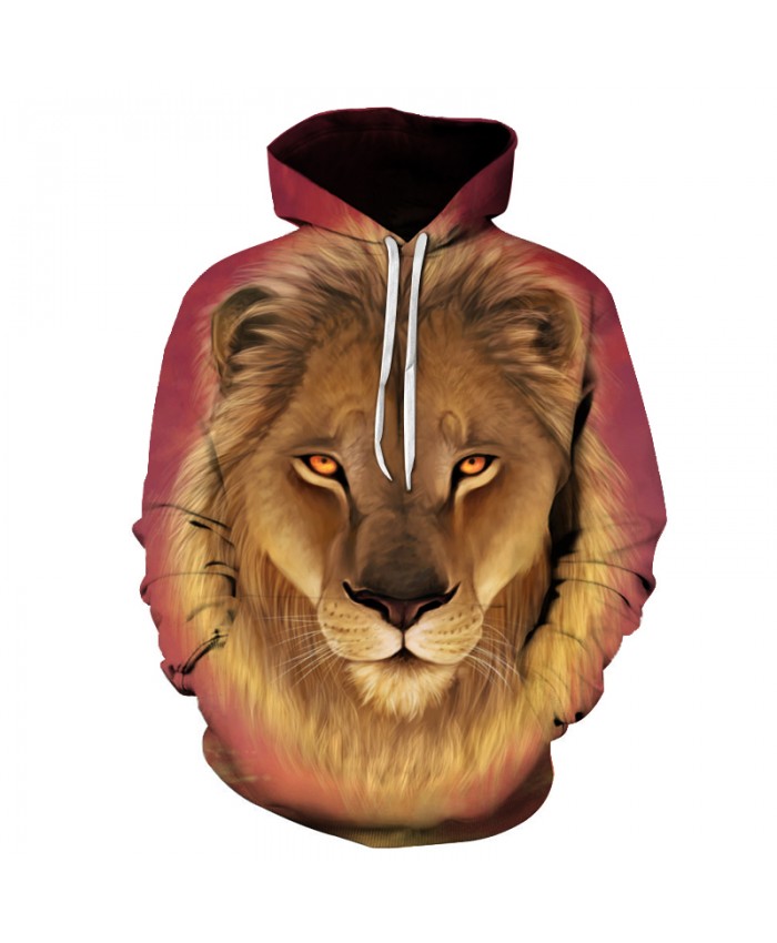 Lion Printed Men Hoodies Women 3D Sweatshirts Novelty Pullover Hooded Tracksuits Pocket Male Jacket Unisex Quality Outwear