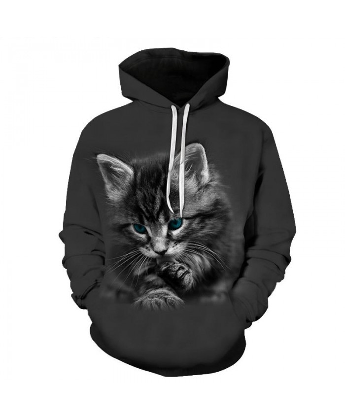 Lonely Cat Dance 3D Printed Mens Pullover Sweatshirt Pullover Casual Hoodie Men Streetwear Sweatshirt Tracksuits